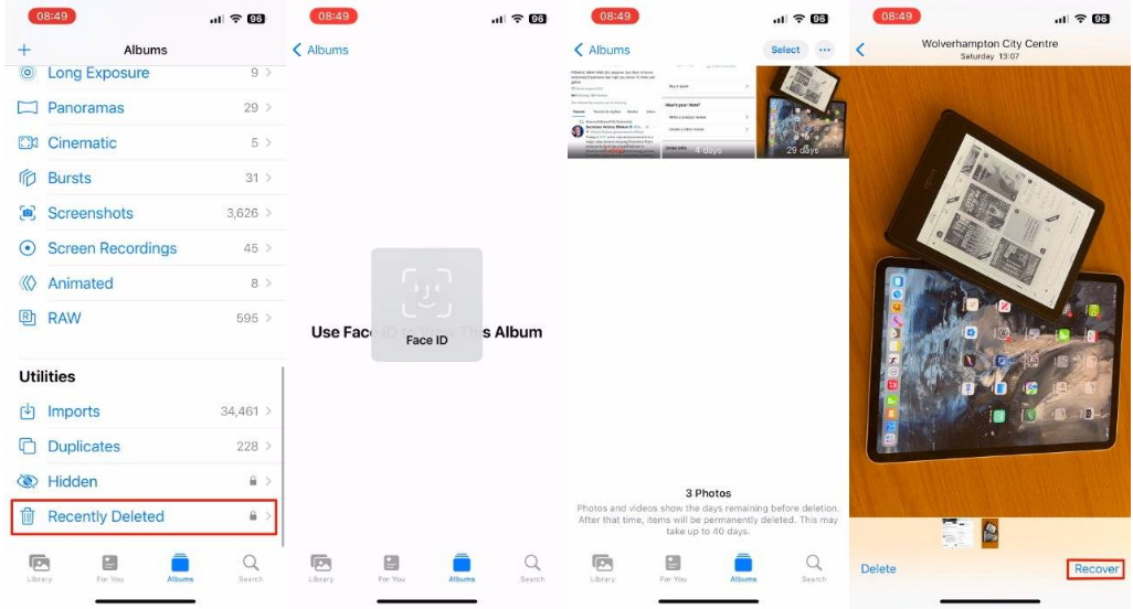 平川苹果14维修分享 iPhone14 上恢复已删除的照片 